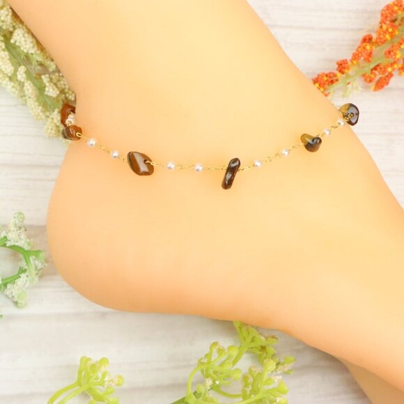 "Handmade Anklet – Elegant & Delicate Jewelry for Women | UNVRC1667 - Picture 3 of 10